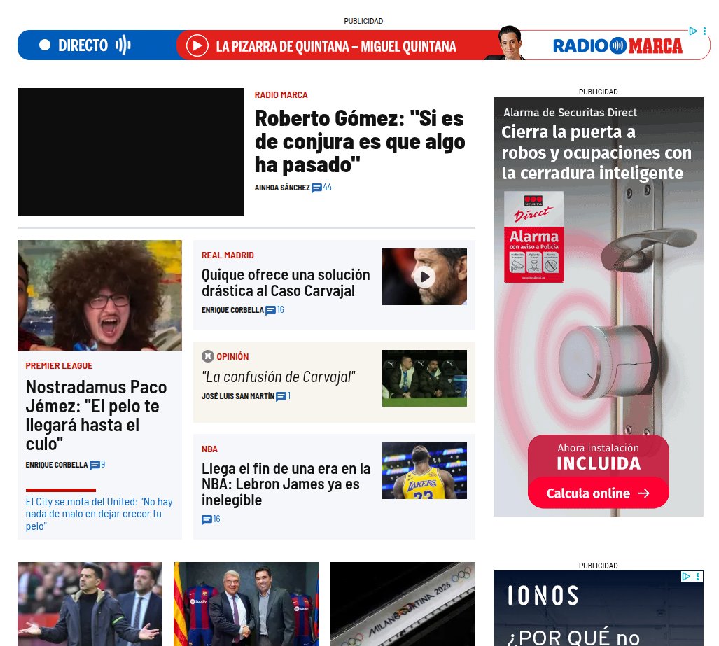 News website cluttered with banner ads, sponsored content, and advertising overlays before using MegAdBlock